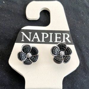Black Flower Stud Earrings